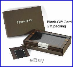 Lifomenz Co Wood Pen Display Box 10 Pen Organizer Box, Glass Pen Display Case Sto