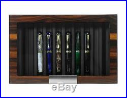 Lifomenz Co Wood Pen Display Box 10 Pen Organizer Box,Glass Pen Display Case Storage Box with Lid,Top Glass Window Pen Collection Display Case LMPB 10 EB 