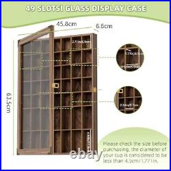 Lockable Shot Glass Display Case Rustic Wood Shot Glasses Holder Wall Mounted