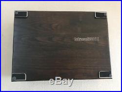 Luxury Solid Wood Watch Box Display Case Glass Top LID 10 Slots Locker &key Elm