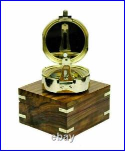 Marine Compass With Decorative Wooden Box Nautical marine Compass set of 50 Unit