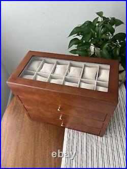 Mark and Graham Deluxe Wooden Watch Box, Holds 48 Watches