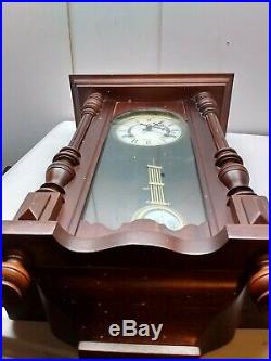 Mechanical Regulator Pendulum Long Wood Case Wall Roman Display Clock Korea