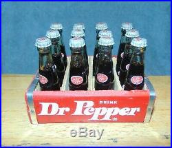Miniature Dr. Pepper Glass Bottle 12 Pack Argentina 3in. Metal Caps Wood Case