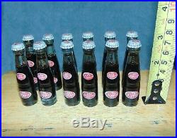 Miniature Dr. Pepper Glass Bottle 12 Pack Argentina 3in. Metal Caps Wood Case