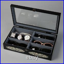 Mother of Pearl Angel Sunglasses Box Eyeglasses Display Storage Organizer Case