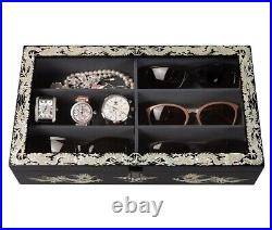 Mother of Pearl Dragon Wood Sunglasses Box Eyeglasses Display Storage Organizer