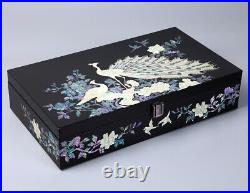Mother of Pearl Peacock Sunglass Box Eyeglasses Display Storage Show Case Holder