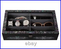 Mother of Pearl Wood Sunglasses Box Eyeglasses Display Storage Organizer Holder