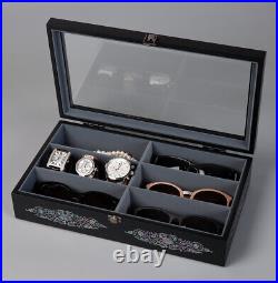 Mother of Pearl Wood Sunglasses Jewelry Box Eyeglasses Display Storage Holder