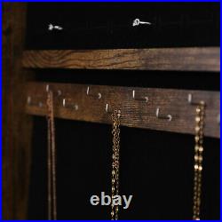 Movable Jewelry Storage Mirror Cabinet Earring Ring Organizer Box Case Armoire