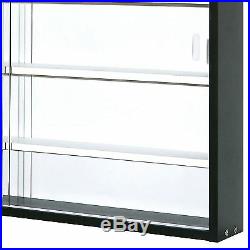 NEW Display Cabinet Modern Storage Shelves Wall Glass Case Box Collectibles Case