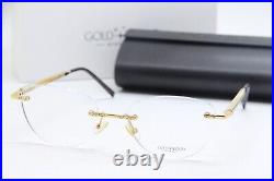 NEW GOLD & WOOD GENUINE-HORN CB24 MARQUISE AUTHENTIC WithCASE EYEGLASSES 52-20