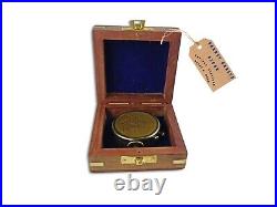 Nautical Brass Compass With Antique Black Finish, Flat Pocket Compass With Box
