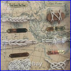 Nautical Knot Display On Map Background 24 X 18