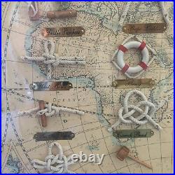 Nautical Knot Display On Map Background 24 X 18