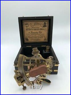 Nautical Sextant With Black Wooden Box