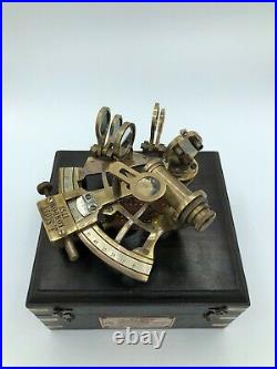 Nautical Sextant With Black Wooden Box