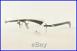 New Authentic Gold & Wood Glasses S17 5 CM14 Black Rimless 52mm RX with Case