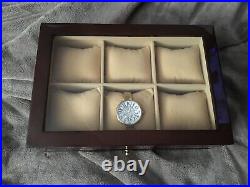 Nice Drexel Heritage 6 watch bracelet jewelry display case box wood wooden glass