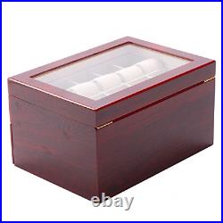 Nisorpa Wooden Watch Box 3 Luxury 20 Slots Glass Top Wood Watches Display Case