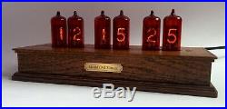 Nixie Tube Clock Z573 Wooden Oak Case Steampunk Watch