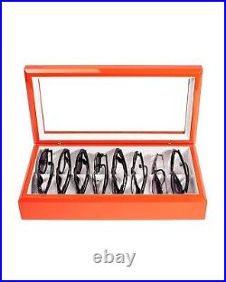 OYO Box Maxi Orange Sunglasses Case Leather Luxury Eyeglasses Shatterproof Glass