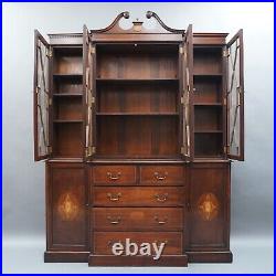 Orig. English Breakfront Bookcase Display Case IN Regency Style Georg III Min