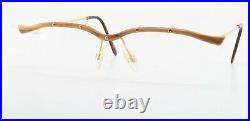 PG Glasses 603 Vintage Real Wood Handmade Gold 90s + Noble Eyes Case