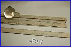 PIC/Thornton No. 131 Slide Rule withRARE Flip Up Magnifying Glass Cursor, Wood Case