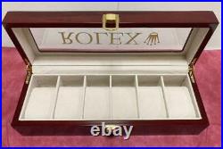 Pieces Storing Rolex Display Case Watch Box Made Of Wood Glass Top Plate
