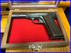 Pistol Gun Presentation Case Glass Top Wood Box For Browning Fn 1922 Firearm