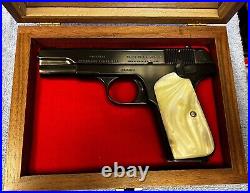 Pistol Gun Presentation Case Glass Top Wood Box For Colt 1903 1908 Hammerless