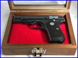Pistol Gun Presentation Case Glass Top Wood Box For Colt 1903 1908 Hammerless 32