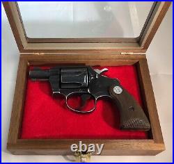 Pistol Gun Presentation Case Glass Top Wood Box For Colt Cobra Agent Detective
