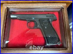 Pistol Gun Presentation Case Glass Top Wood Box For Remington 1951 Firearm