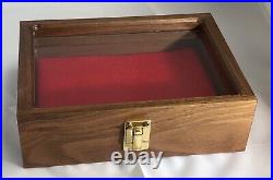 Pistol Gun Presentation Case Glass Top Wood Box For Remington 1951 Firearm