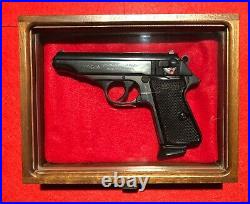 Pistol Gun Presentation Case Glass Top Wood Box For Walther Pp Ppk Mauser Wwii