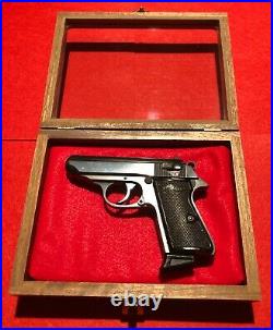 Pistol Gun Presentation Case Glass Top Wood Box For Walther Pp Ppk Mauser Wwii