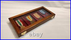 Pouch IN Wood for Military Medal Display Case IN Glass, Wood And Velvet