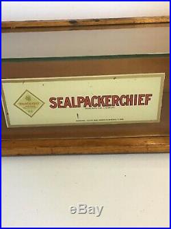 Rare 1918 Sealpackerchief Wood&glass Display Case