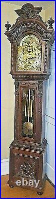 Rare Large Ornate Rj Horner Grandfather / Tall Case Clock Circa 1890-1910