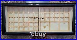 Rare Pandora Glass Top Black Jewelry Display Box with 2 Trays and Key