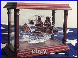 Rare Sea Venture Ship Model sculpture in wood case Bermuda borosilicate glass
