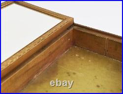 Rare antique wooden box with decorative lid, collectible painting storage box