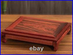 Rosewood Trim Base Glass Protection Dust Cover Doll Art Statue Display Case