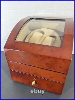 Rotations Watch Winder Automatic Dual Watch Winder with Mahogany and Glass Case