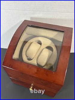 Rotations Watch Winder Automatic Dual Watch Winder with Mahogany and Glass Case