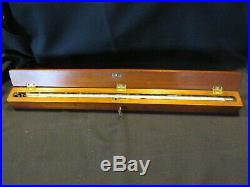 S38 antique glass wood case thermometer cooking dairy mahogany locked case