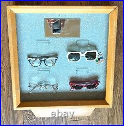 Scarce 1950s RAY BAN Eye Glasses Sunglasses Display Case WALL UNIT Glass Front